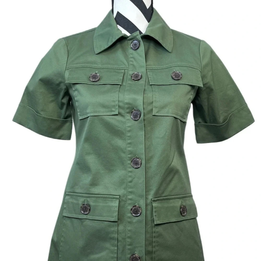J. Crew Gamine Utility Sz 00 Stretch Twill Shirt Dress